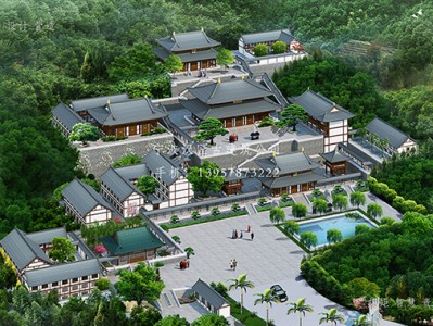 寺院設(shè)計(jì)效果圖賞析，古建公司施工流程詳解