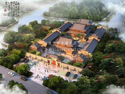 寺廟設(shè)計(jì)效果圖到實(shí)景，古建公司高度還原